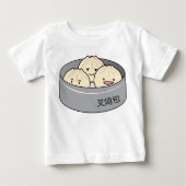ポークパンの点心の中国のな朝食によってはbbqのパンが蒸気を発しました ベビーTシャツ (正面)