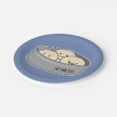 ポークパンの点心の中国のな朝食によってはbbqのパンが蒸気を発しました ペーパープレート (アングル)