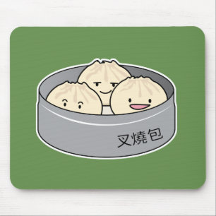 ポークパンの点心の中国のな朝食によってはbbqのパンが蒸気を発しました マウスパッド