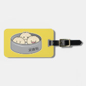 ポークパンの点心の中国のな朝食によってはbbqのパンが蒸気を発しました ラゲッジタグ (正面横)