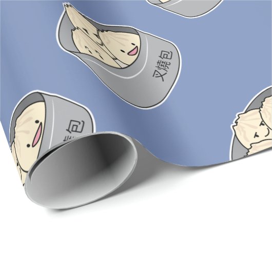 ポークパンの点心の中国のな朝食によってはbbqのパンが蒸気を発しました ラッピングペーパー (ロールコーナー)