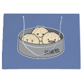 ポークパンの点心の中国のな朝食によってはbbqのパンが蒸気を発しました ラージペーパーバッグ (正面)