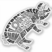 ポークパーツでワードクラウドのタイポグラムを切り取る シール (正面)