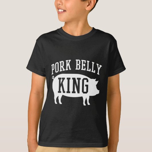 ポークベリーキングバイおもしろいルベキュー Tシャツ (正面)
