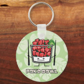 ポークボウルHawaii生の魚サラダ箸楽 キーホルダー (正面)