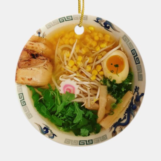 ポークラーメンのヌードル・スープ セラミックオーナメント (正面)