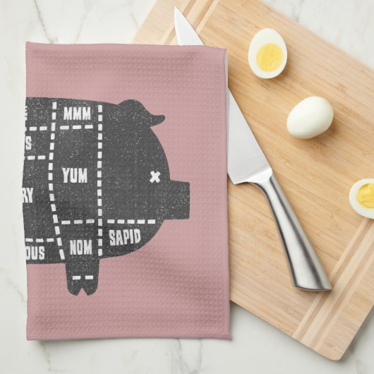 ポーク切口III キッチンタオル (四つ折り)