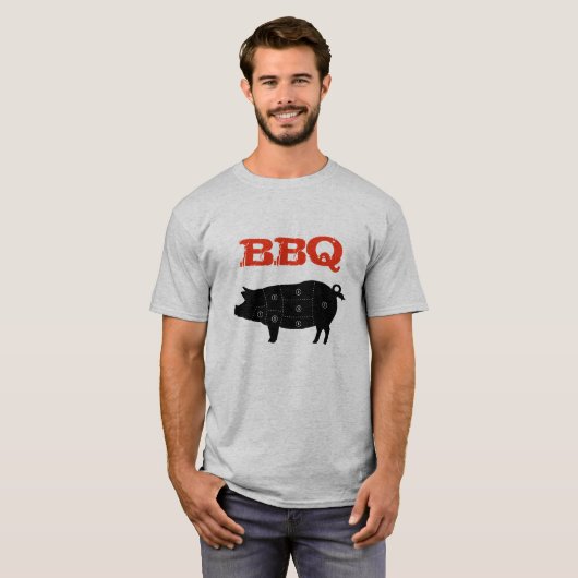 ポーク肉は肉屋を切ります Tシャツ (正面フル)
