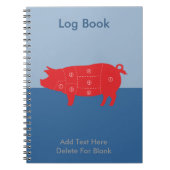 ポーク肉切口のシェフの調理師のブタの図表 ノートブック (正面)