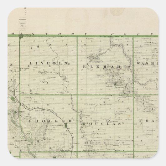 ポーク郡の地図、アイオワ州 スクエアシール (正面)