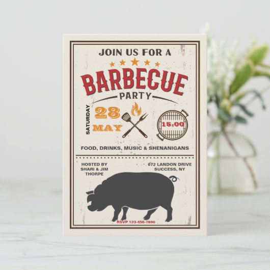 ポークBBQ招待状 招待状 (スタンド正面)