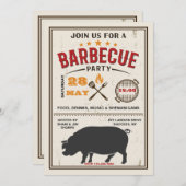 ポークBBQ招待状 招待状 (正面/裏面)