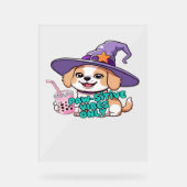 ポーサイティブな雰囲気のみ – バブルティーAのかわいい犬 アクリルサイン (正面)