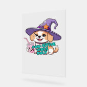 ポーサイティブな雰囲気のみ – バブルティーAのかわいい犬 アクリルサイン (傾斜)