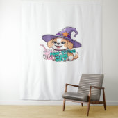 ポーサイティブな雰囲気のみ – バブルティーAのかわいい犬 タペストリー (インサイチュ)