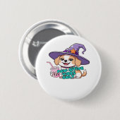 ポーサイティブな雰囲気のみ – バブルティーAのかわいい犬 缶バッジ (正面&裏面)