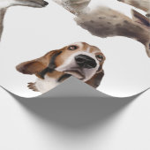 ポーサイティブバイブウォーターカラードッグズラッピング紙 ラッピングペーパー (角)