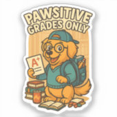ポーシティブグレードのみ – 新学期ドッグTシャツ シール (正面)