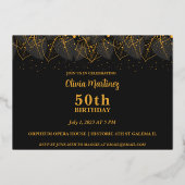 ポーシュ金ゴールドリーフ誕生日 箔招待状 (裏面)