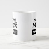 ポーションおもしろいマスターのハッシュタグ名 ジャンボコーヒーマグカップ (正面)