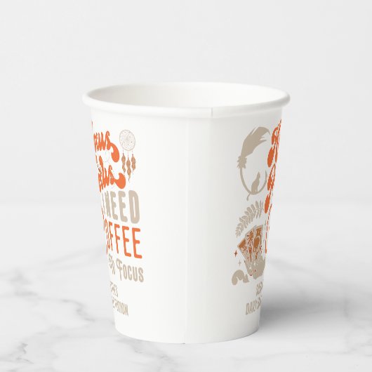 ポーションのハロウィーンを焦点に合わせる魔女ホカスポカスコーヒー 紙コップ (右)