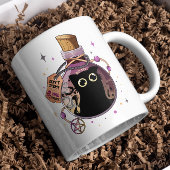 ポーションよくはしゃぐボトルに閉じ込められた邪悪な猫モンスター コーヒーマグカップ
