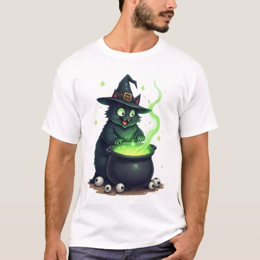 ポーションを調合する猫 Tシャツ (正面)