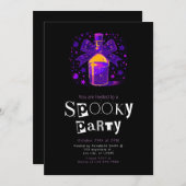 ポーションボトルスターズモダンミニマリストハロウィーン 招待状 (正面/裏面)
