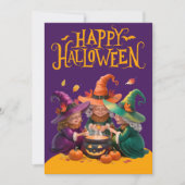 ポーションモダンハロウィンを醸し出す可愛い魔女 招待状 (正面)