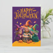 ポーションモダンハロウィンを醸し出す可愛い魔女 招待状 (スタンド正面)