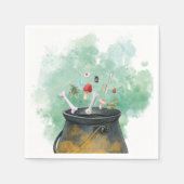 ポーション、呪文&魔法ウィッチカルドロンハロウィーン スタンダードカクテルナプキン (正面)