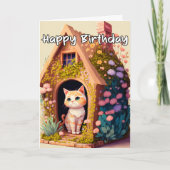 ポーシ芸術的ング猫イラストレーション カード (正面)