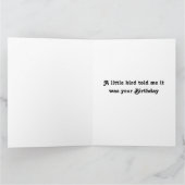 ポージング鳩カスタム誕生日カード カード (内部)