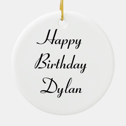 ポージング鳩カスタム誕生日 セラミックオーナメント (裏面)