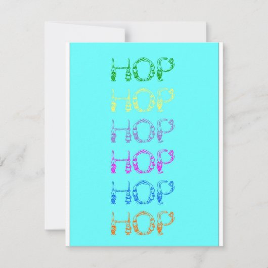 ポージングBunniesイースターホップグリーティングカード シーズンカード (正面)