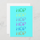 ポージングBunniesイースターホップグリーティングカード シーズンカード (正面/裏面)