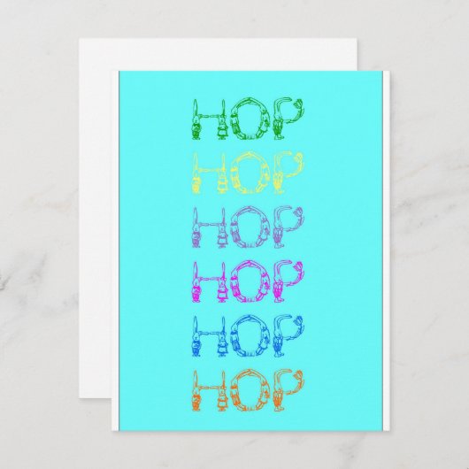 ポージングBunniesイースターホップグリーティングカード シーズンカード (正面/裏面)