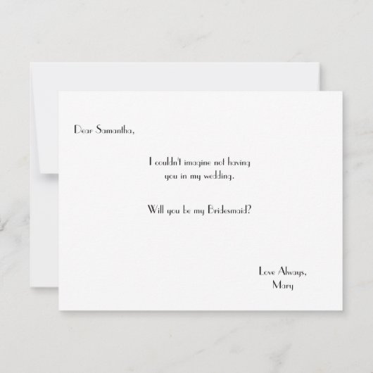 ポージー ガーデン | ブライズメイド 招待状 (裏面)