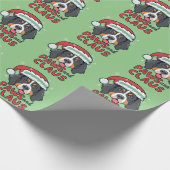 ポーズとクロース- Christmas Bernese Dog ラッピングペーパー (角)