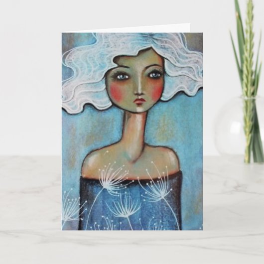 ポーズをとるファンシーな女の子のグリーティングカード カード (正面)