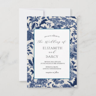 ポーズエレガンスブルー結婚式招待状 招待状