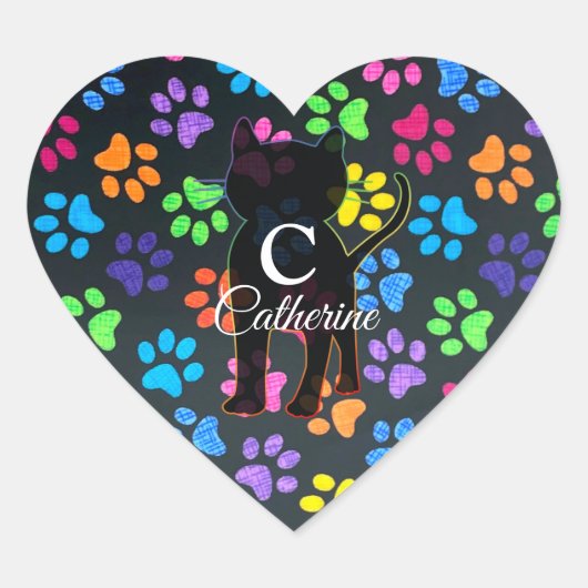 ポーズカラフル ハートシール (正面)