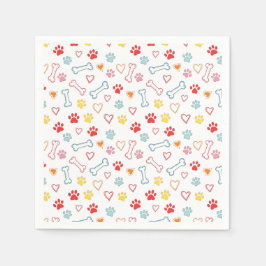 ポーズカラフル、ハート&ボーンズドードル紙ナプキンス スタンダードカクテルナプキン