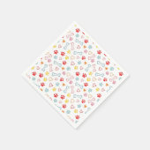 ポーズカラフル、ハート&ボーンズドードル紙ナプキンス スタンダードカクテルナプキン (角)