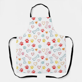 ポーズカラフル、ハート、ボーンズドードル エプロン
