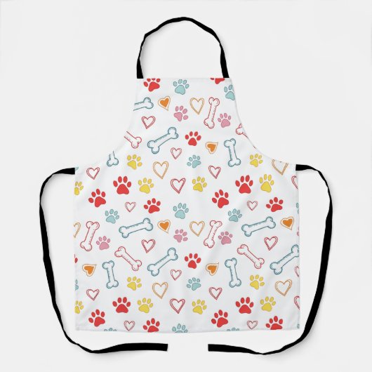 ポーズカラフル、ハート、ボーンズドードル エプロン (正面)