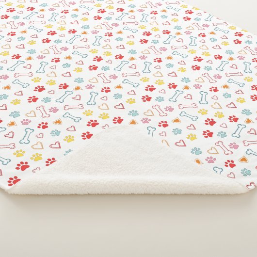 ポーズカラフル、ハート、ボーンズドードル シェルパブランケット (3/4)