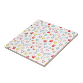 ポーズカラフル、ハート、ボーンズドードル タイル (側面)