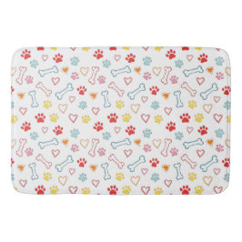 ポーズカラフル、ハート、ボーンズドードル バスマット