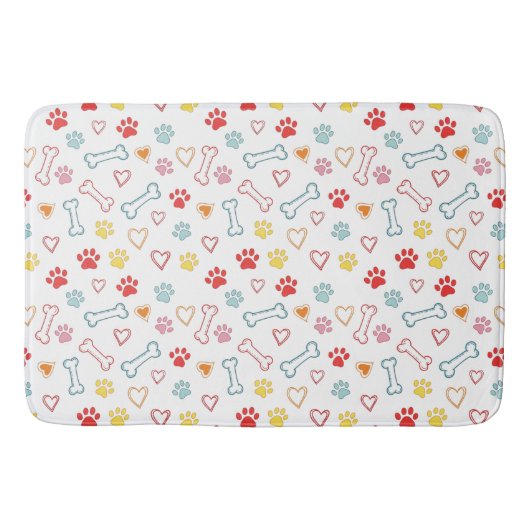 ポーズカラフル、ハート、ボーンズドードル バスマット (正面)